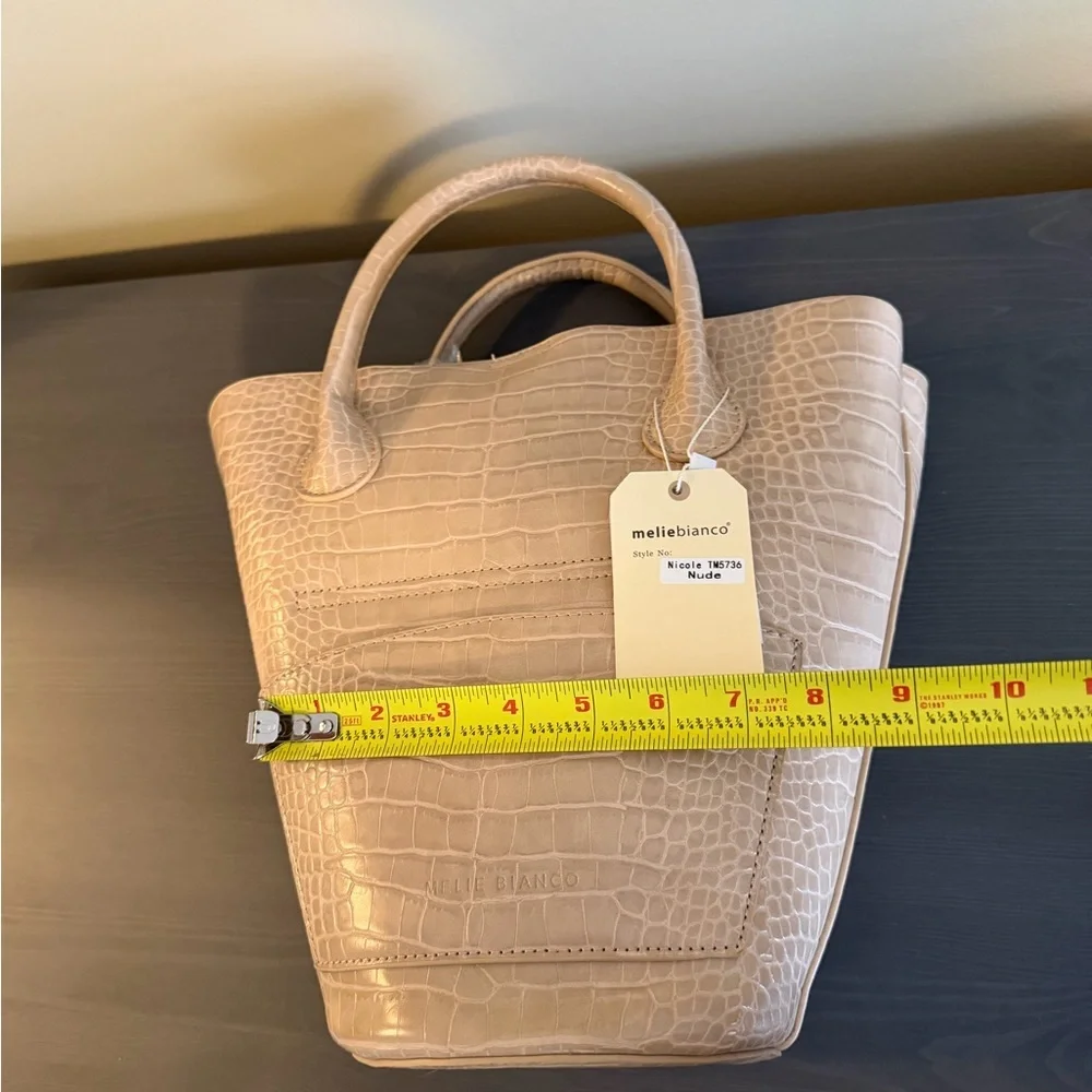 Anthropologie Melie Bianco Nicole Vegan Leather Croc Embossed Purse NEW